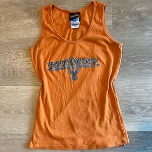 vintage Harley-Davidson orange tank top